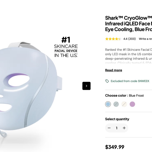 Shark Ninja LED Cryo Mask - Picture 2 of 6